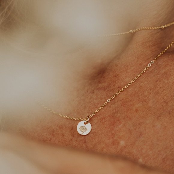 April Daisy Birth Month Flower Simple Necklace - Picture 7 of 13